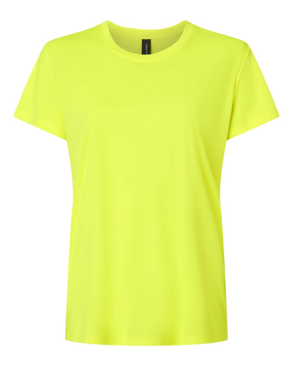 Front View of Neon Yellow Pro-Lock Women's Performance T-Shirt - 48000L