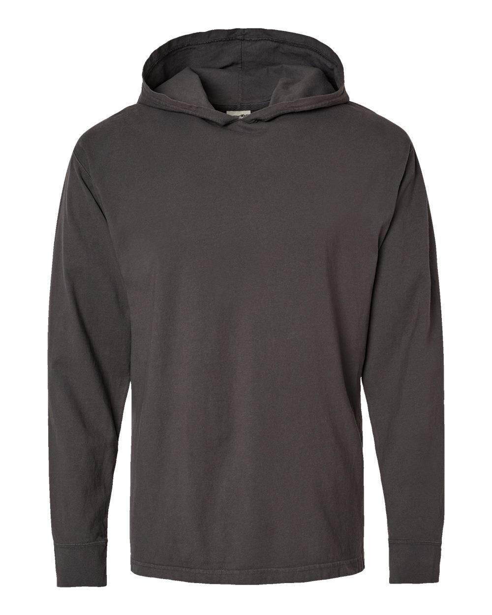 Front View of New Railroad Grey Garment-Dyed Jersey Hooded Long Sleeve T-Shirt - GDH280