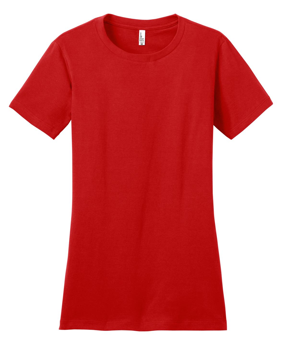 Front View of New Red District Women's Fitted The Concert Tee DT5001