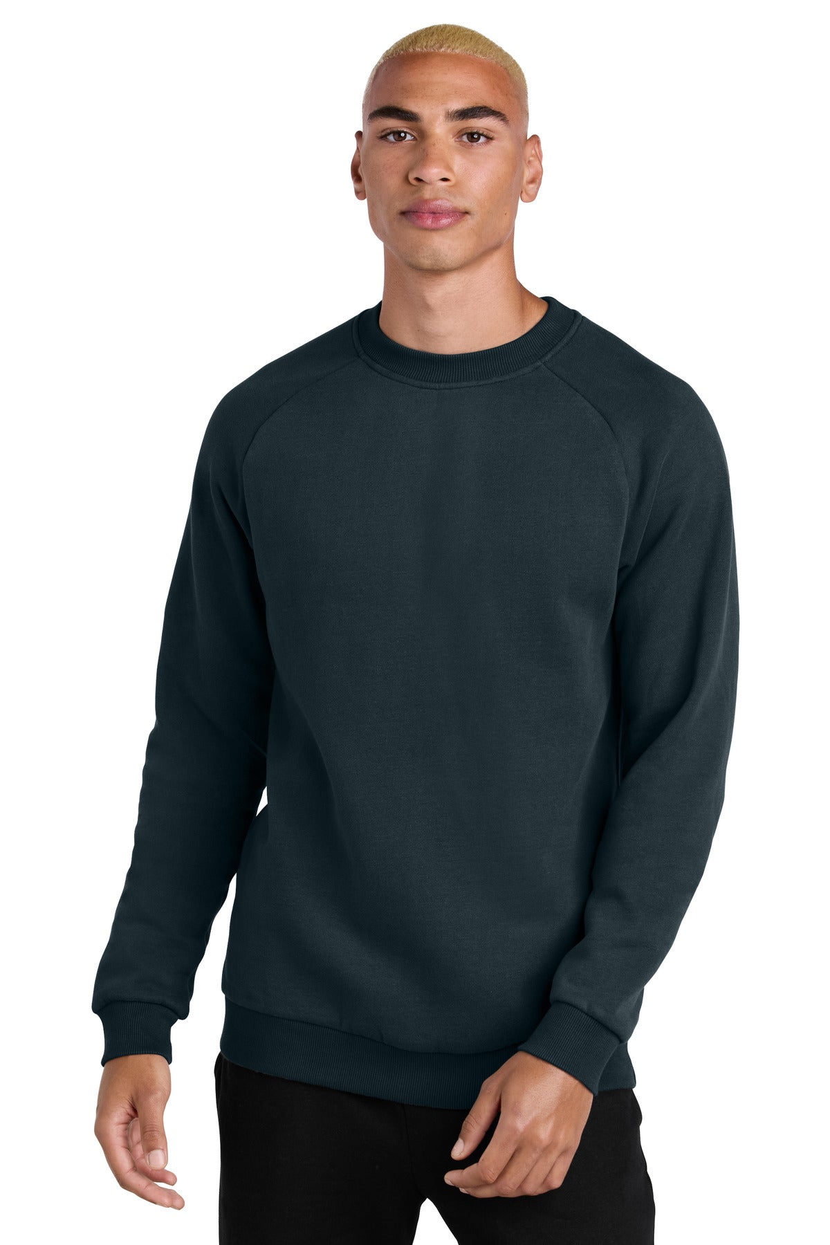Front View of NewNavy District Cloud Fleece Crew DT7804