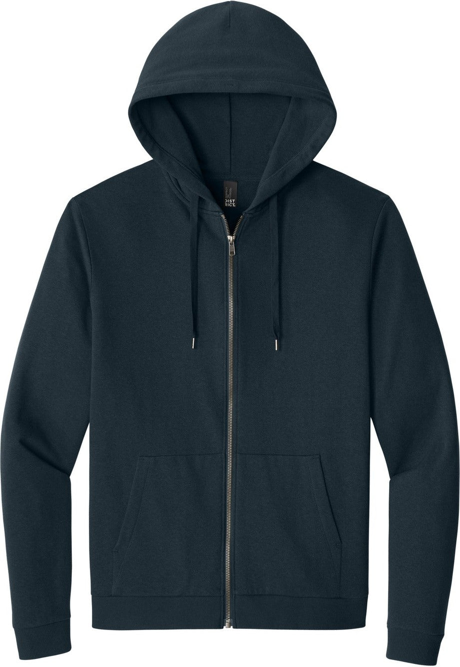 Front View of NewNavy District Perfect Tri Fleece Full-Zip Hoodie DT1302