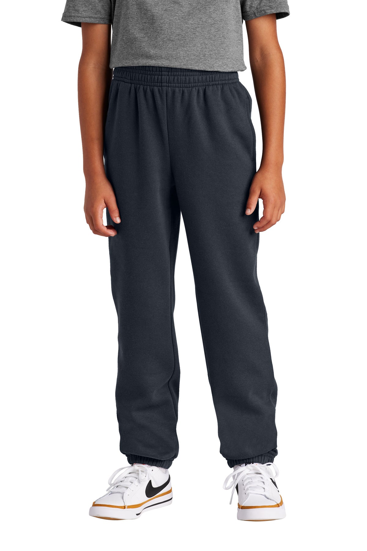 Front View of NewNavy District Youth V.I.T. Fleece Sweatpant DT6112Y