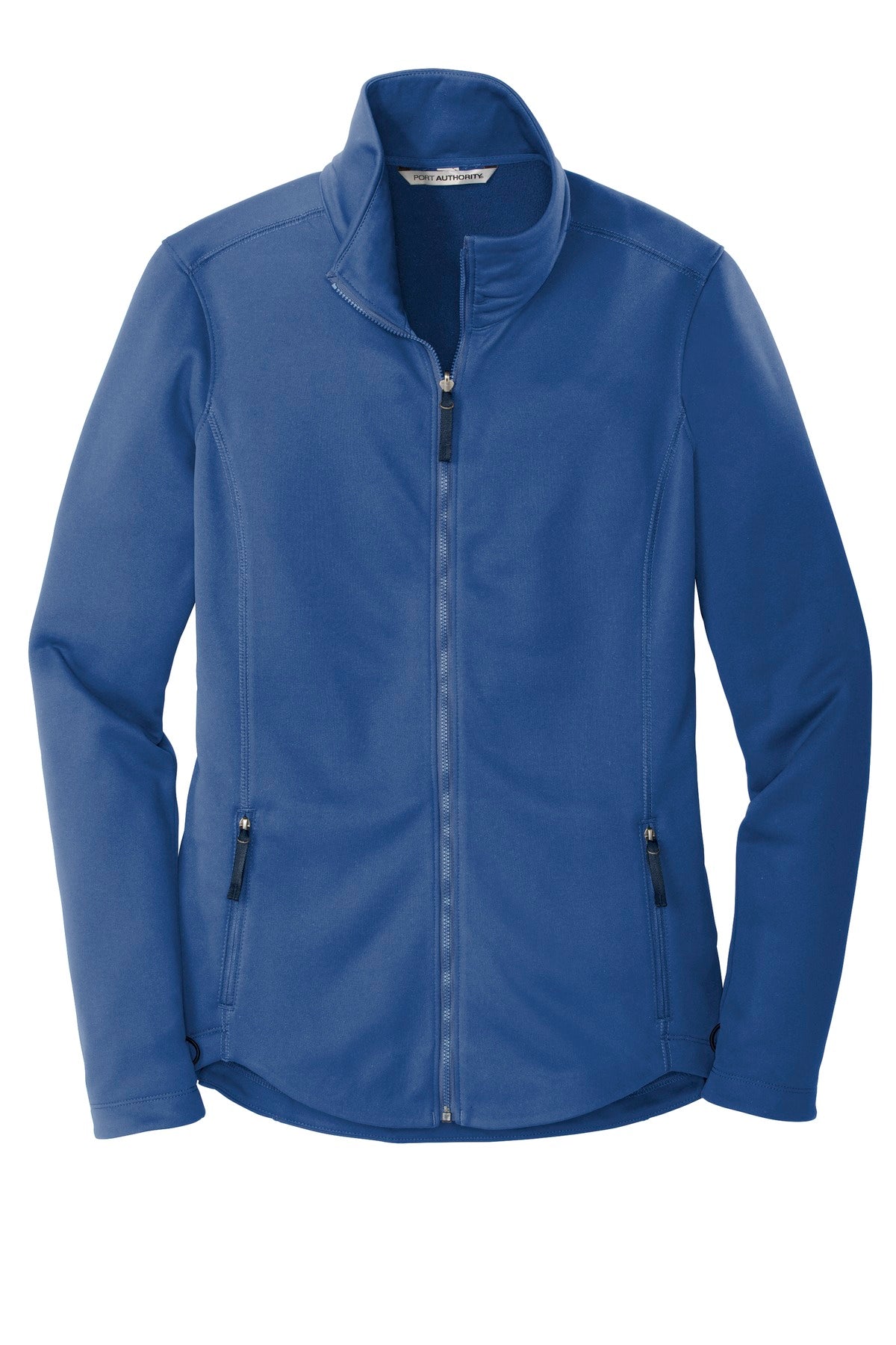 Front View of Night Sky Blue Port Authority Women's Collective Smooth Fleece Jacket. L904