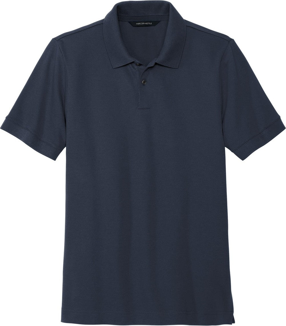 Front View of NightNavy Mercer+Mettle Stretch Heavyweight Pique Polo MM1000