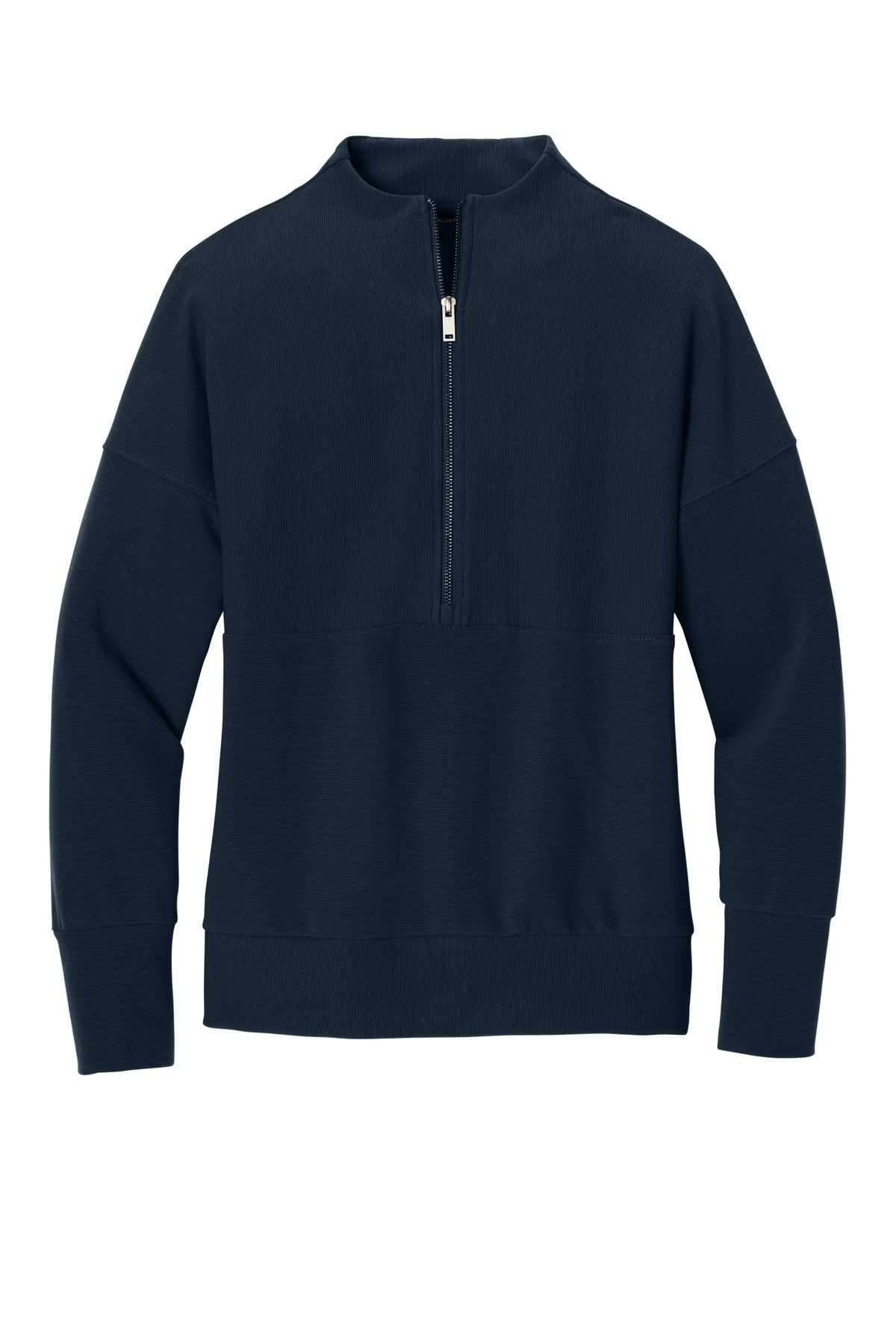 Front View of NightNavy Mercer+Mettle Women's Linear Texture 1/4-Zip MM3041