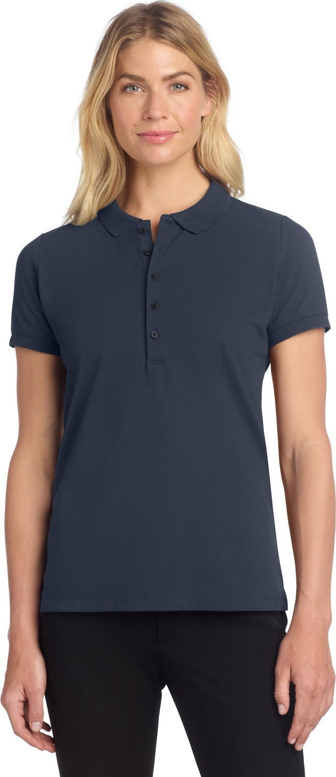 Front View of NightNavy Mercer+Mettle Women's Stretch Heavyweight Pique Polo MM1001