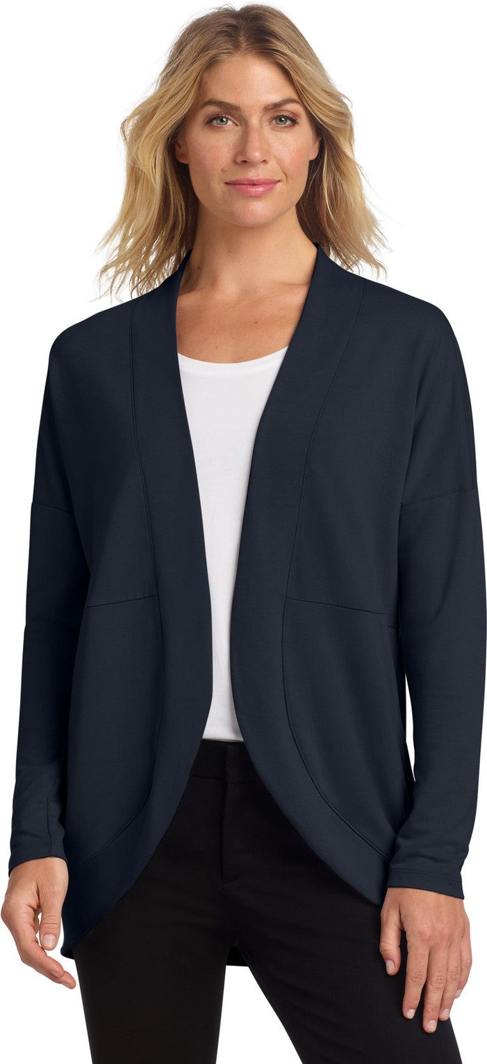 Front View of NightNavy Mercer+Mettle Women's Stretch Open-Front Cardigan MM3015