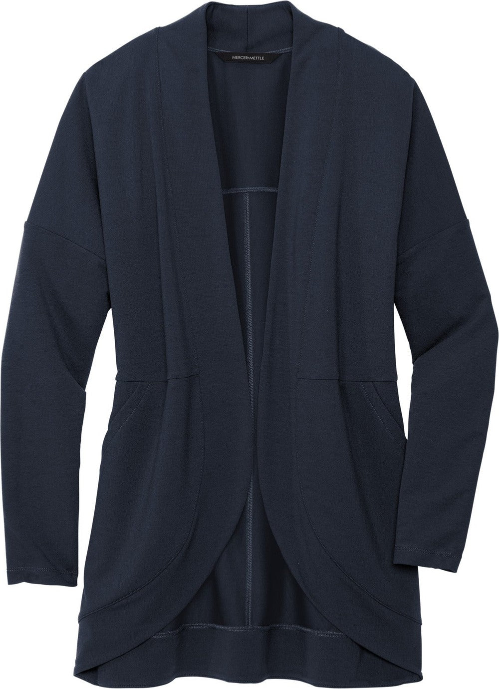 Front View of NightNavy Mercer+Mettle Women's Stretch Open-Front Cardigan MM3015