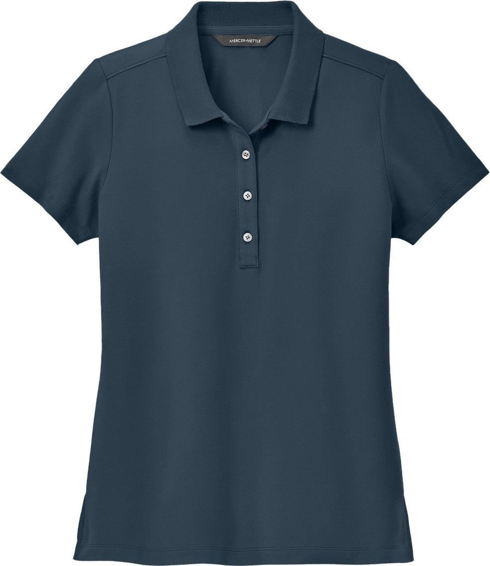 Front View of NightNavy Mercer+Mettle Women's Stretch Pique Polo MM1005