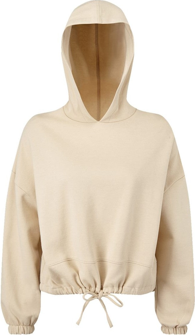 Front View of Nude Women's Cropped Maria Hoodie - TD085