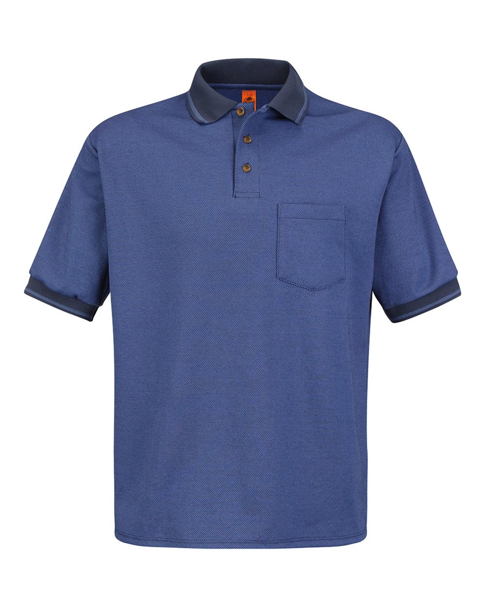 Front View of NV-Navy/ Medium Blue Performance Knit Twill Shirt - SK52