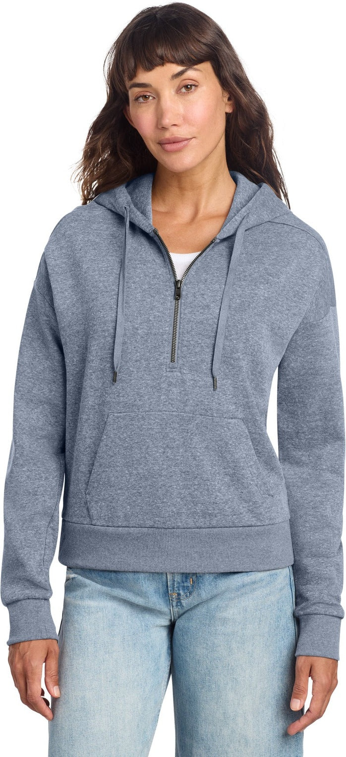 Front View of NvyFrost District Women's Perfect Tri Fleece 1/2-Zip Pullover DT1311