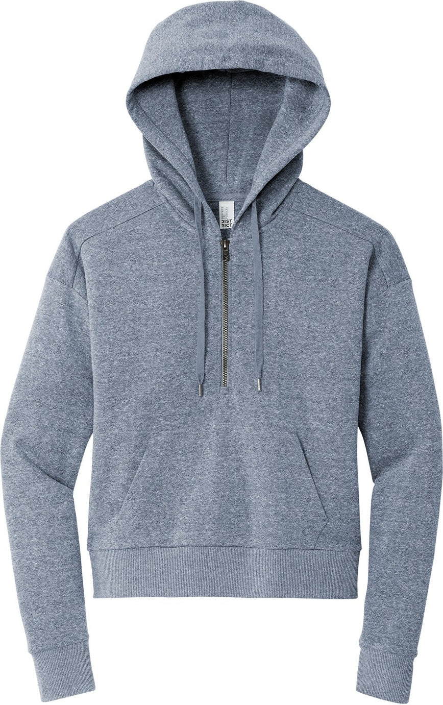 Front View of NvyFrost District Women's Perfect Tri Fleece 1/2-Zip Pullover DT1311