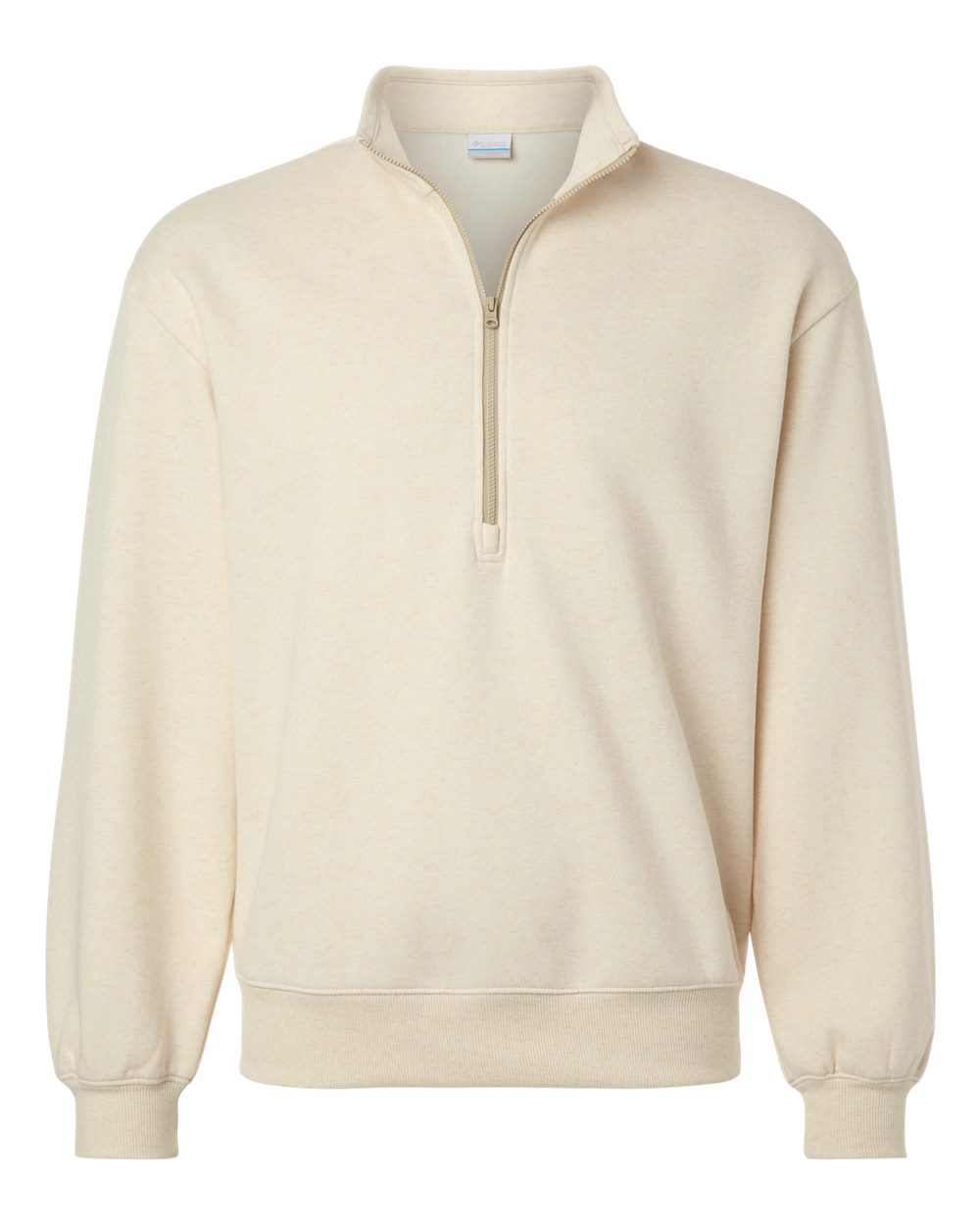 Front View of Oatmeal Heather Women&#39;s Aldermore Half-Zip Pullover - 216515
