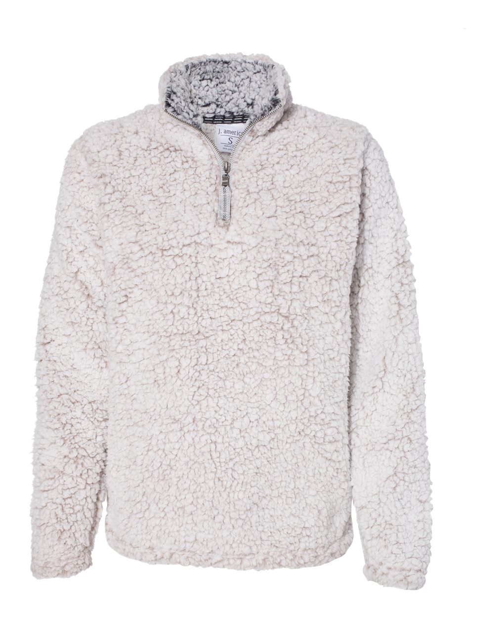 Front View of Oatmeal Heather Women’s Epic Sherpa Quarter-Zip Pullover - 8451