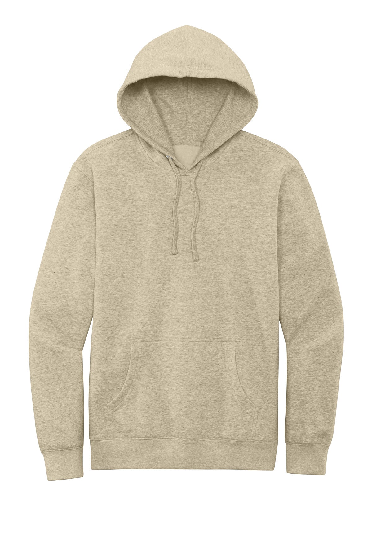 Front View of Oatmeal Hthr District V.I.T. Fleece Hoodie DT6100