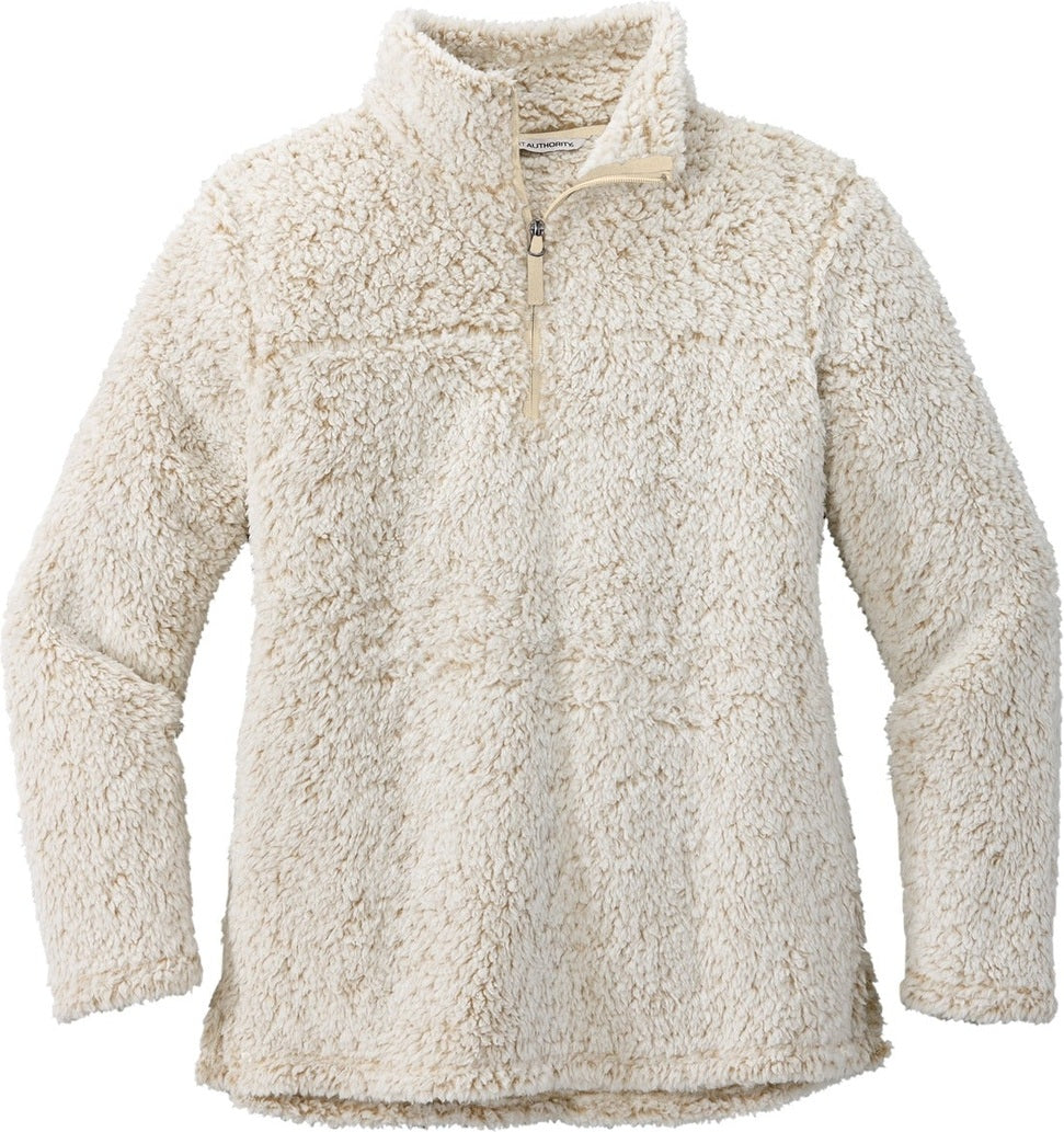 Front View of Oatmeal Hthr Port Authority Women's Cozy 1/4-Zip Fleece L130