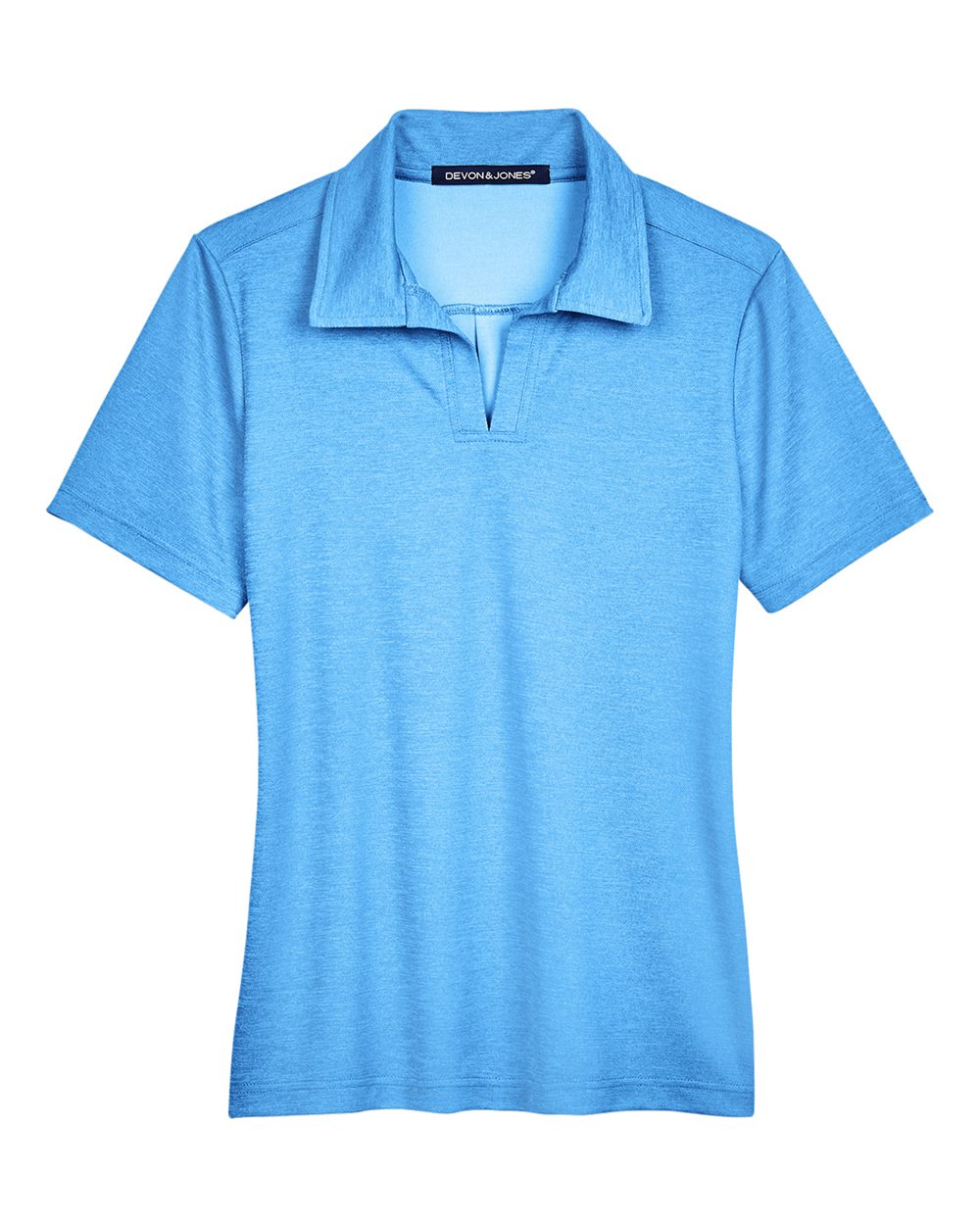 Front View of Ocean Blue Heather Women's CrownLux Performance® Address Melange Polo - DG22W