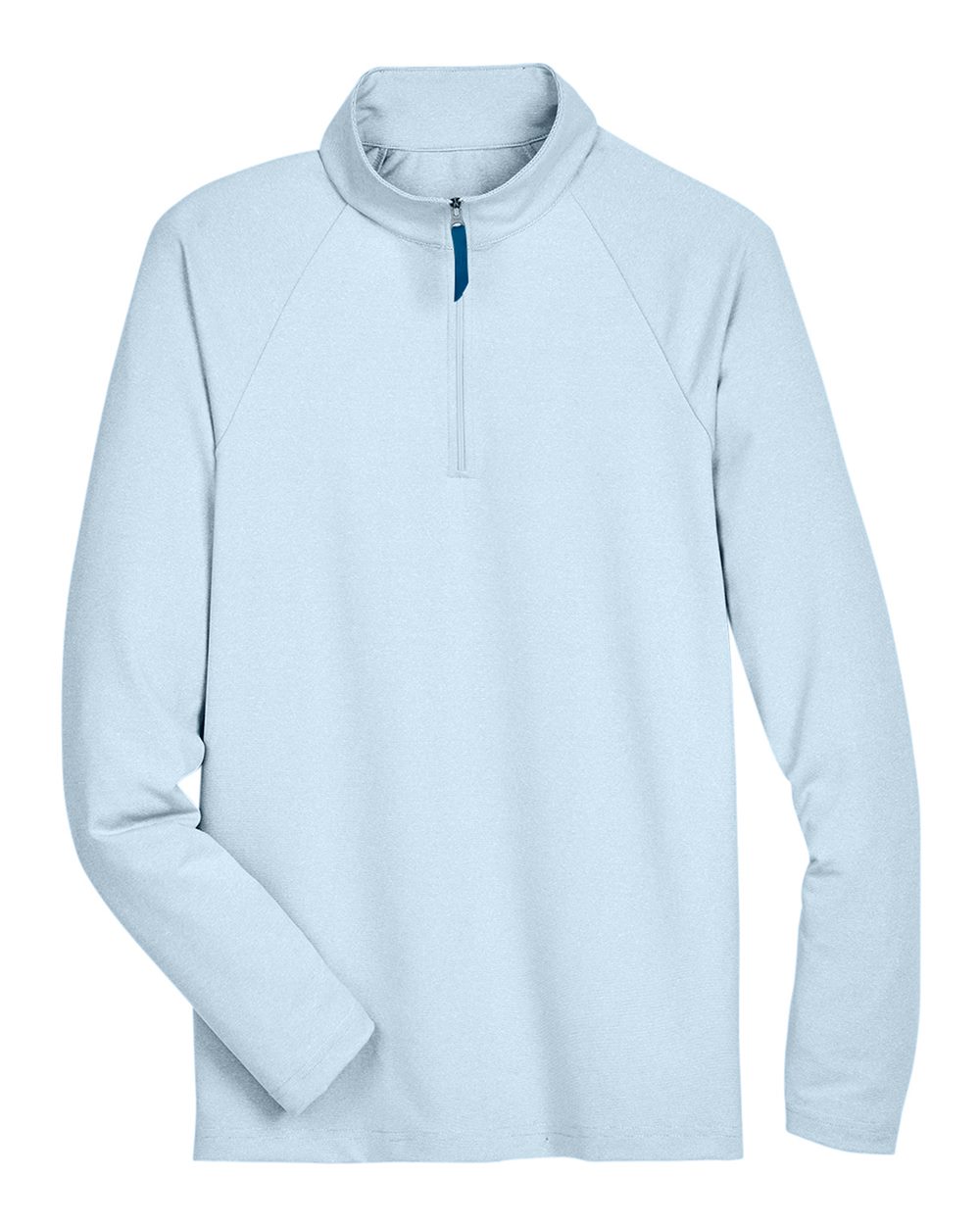 Front View of Ocean Blue Men's CrownLux Performance® Clubhouse Micro-Stripe Quarter-Zip Pullover - DG480