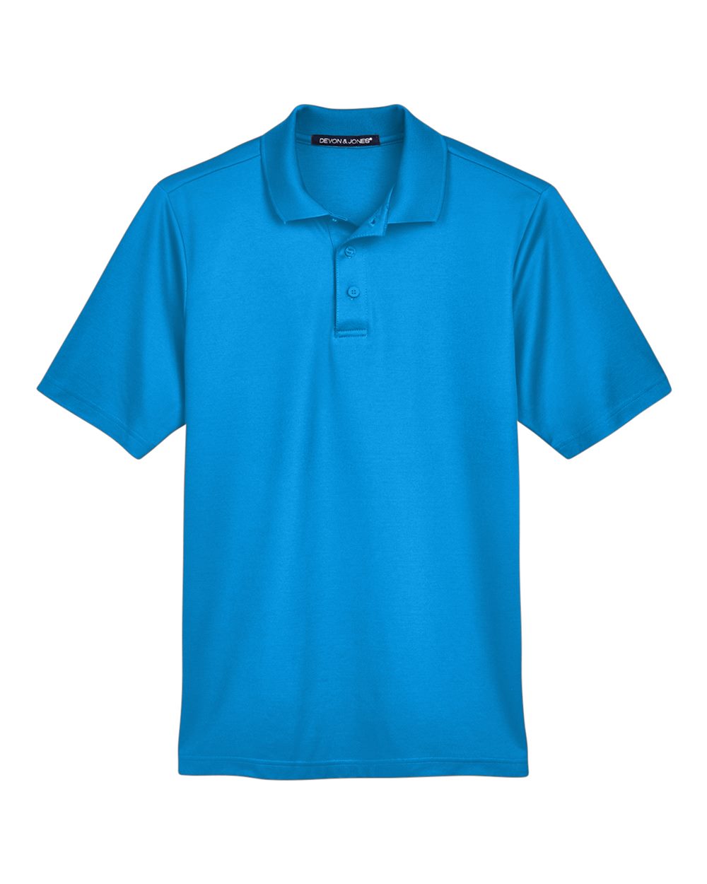 Front View of Ocean Blue Men's CrownLux Performance® Plaited Polo - DG20