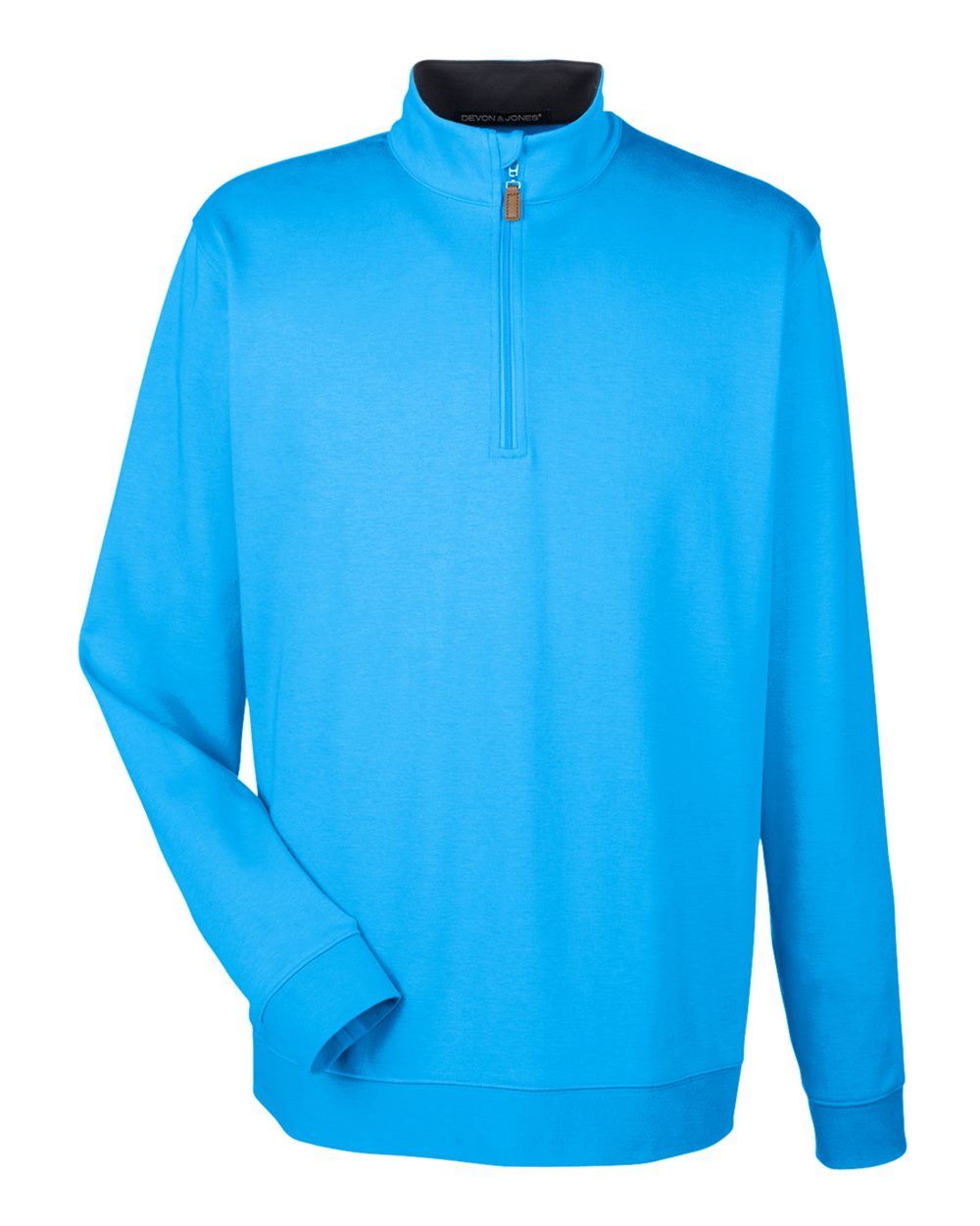 Front View of Ocean Blue/ Navy/ Ocean Blue Men's DRYTEC20™ Performance Quarter-Zip Pullover - DG479