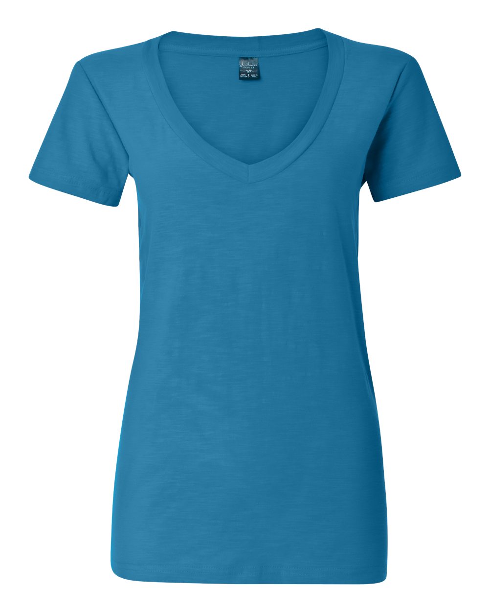 Front View of Oceanberry Women&#39;s V-Neck Slub T-Shirt - 8169