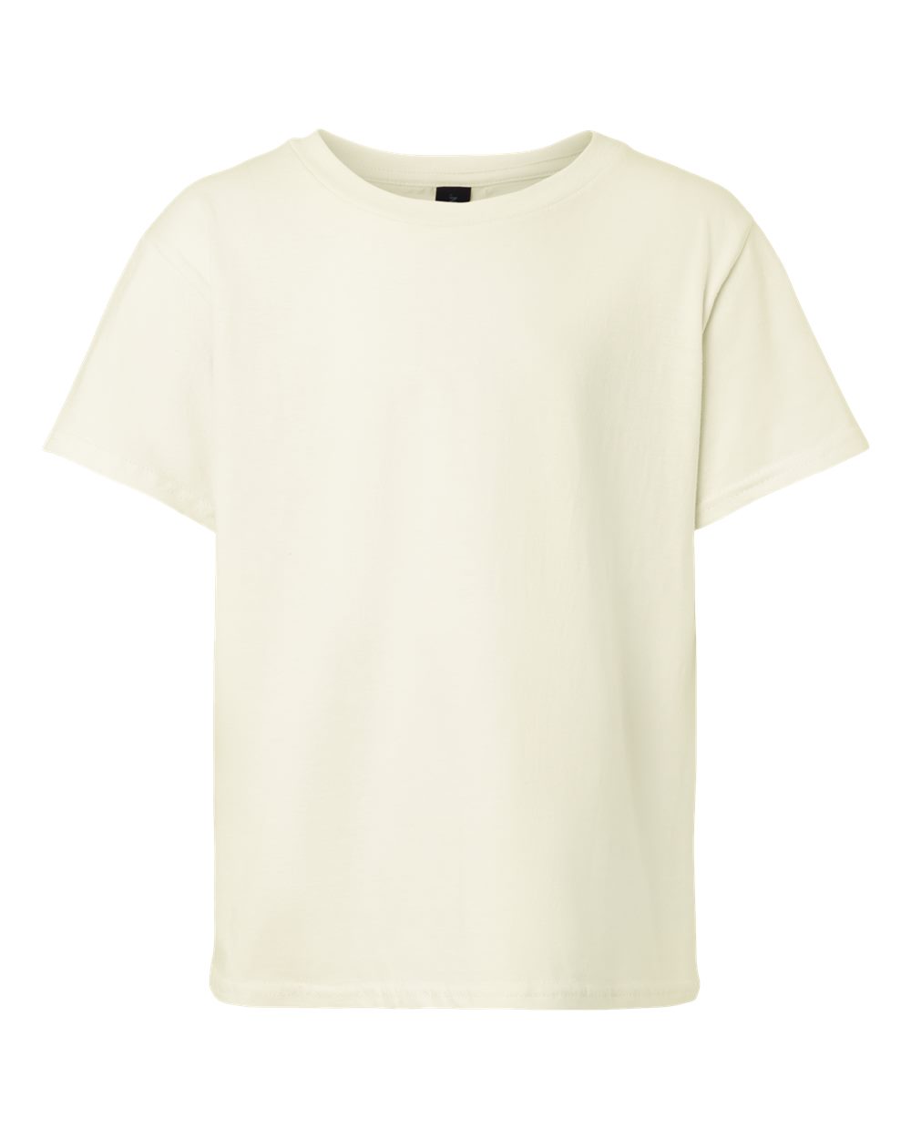 Front View of Off White Light Cotton Youth T-Shirt - 3000B