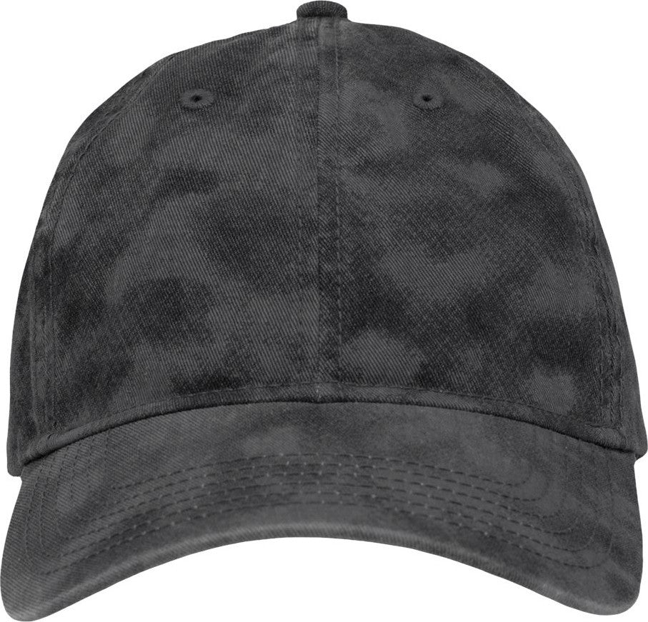 Front View of Old Wash Black Dad Hat Fit - SP1700