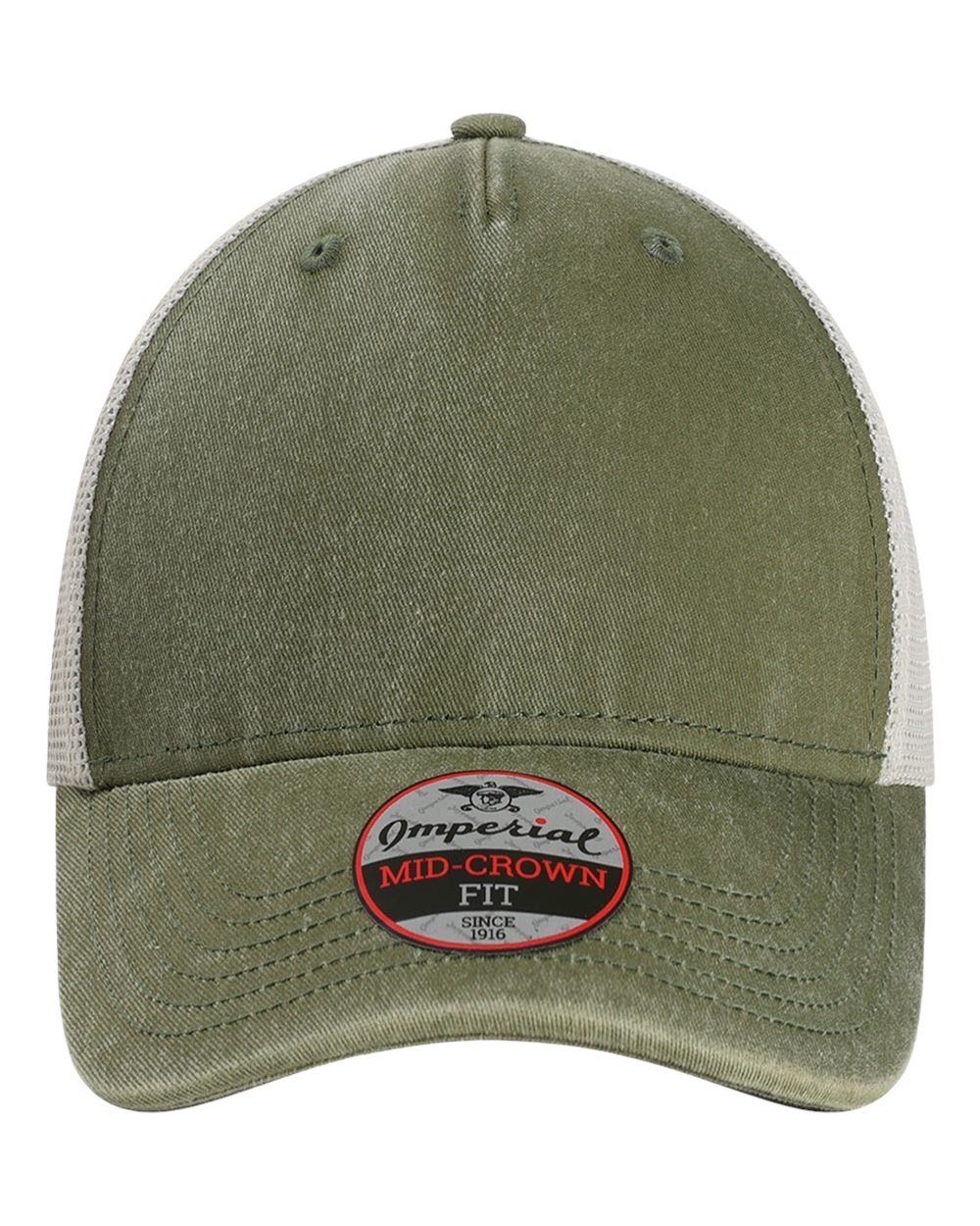 Front View of Olive Green/ Stone The Gambit Mesh Back Cap - X240M