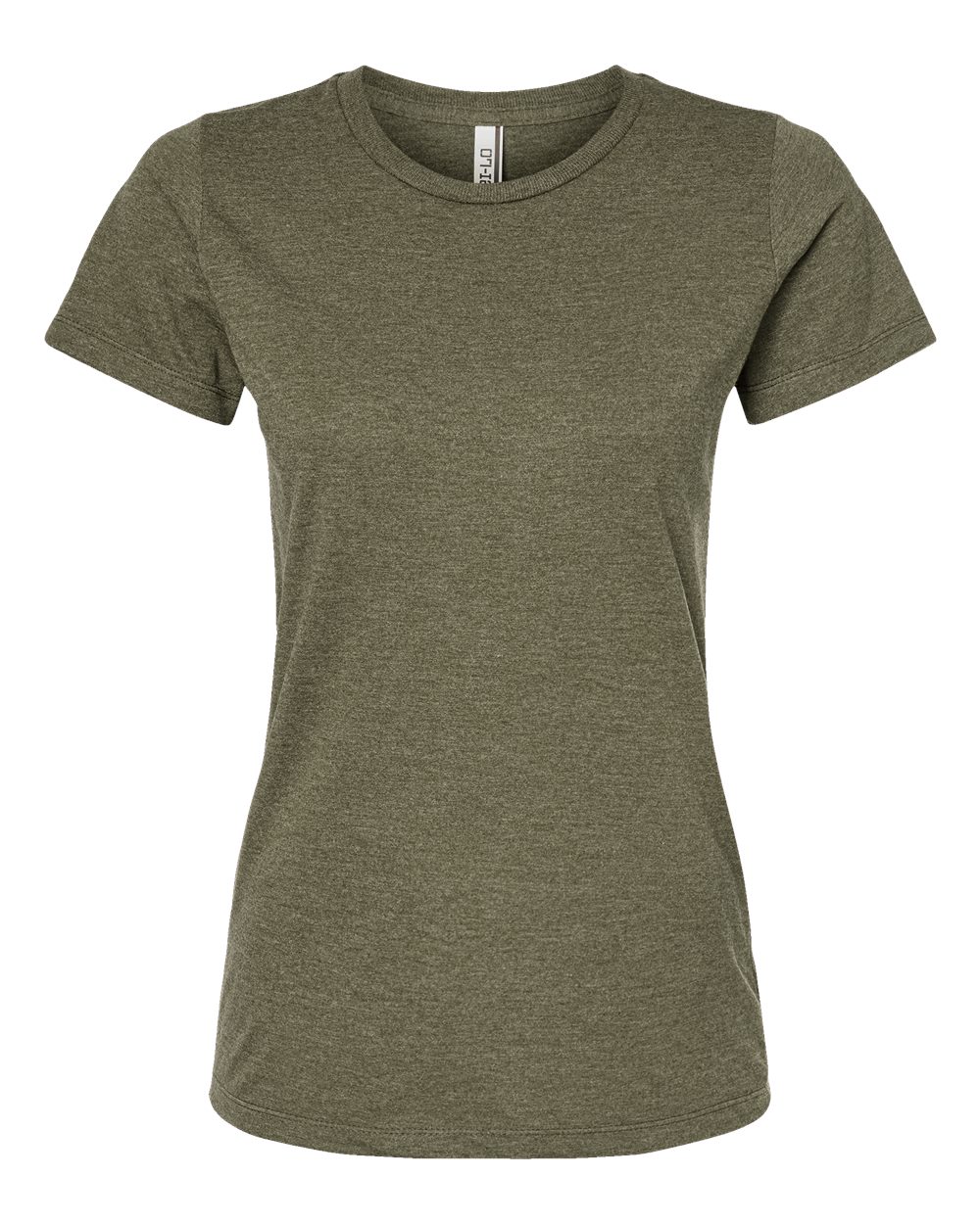 Front View of Olive Heather Women's Premium Cotton Blend T-Shirt - 542