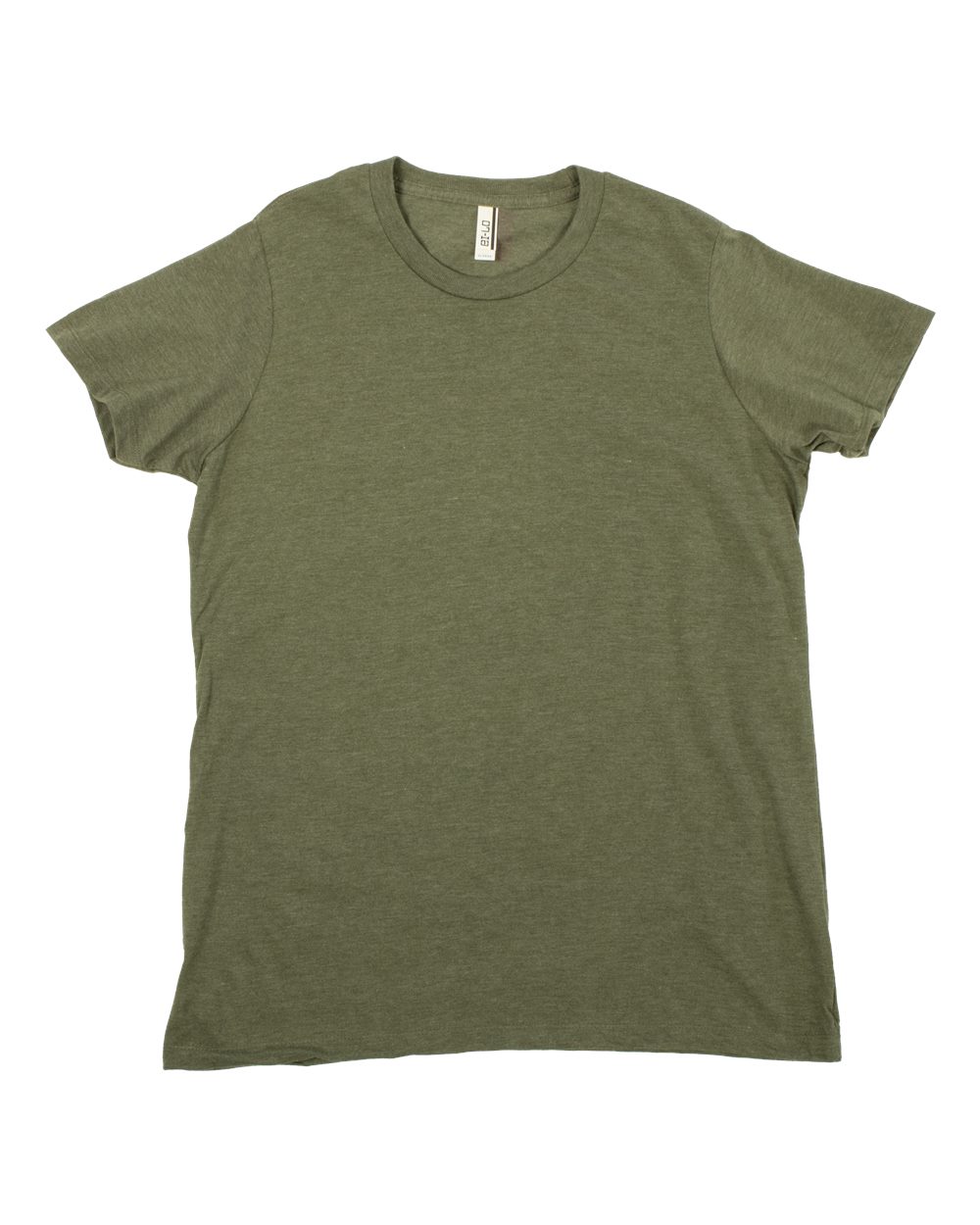 Front View of Olive Heather Women's Premium Cotton Blend T-Shirt - 6220