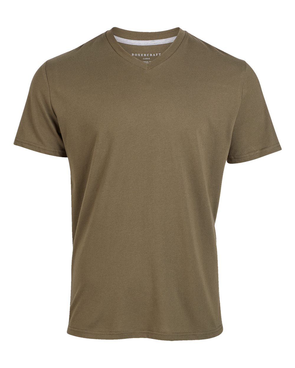 Front View of Olive High V-Neck T-Shirt - BM2204