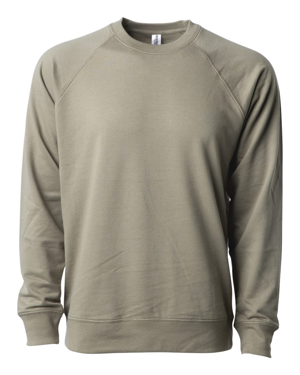 Front View of Olive Icon Lightweight Loopback Terry Crewneck Sweatshirt - SS1000C