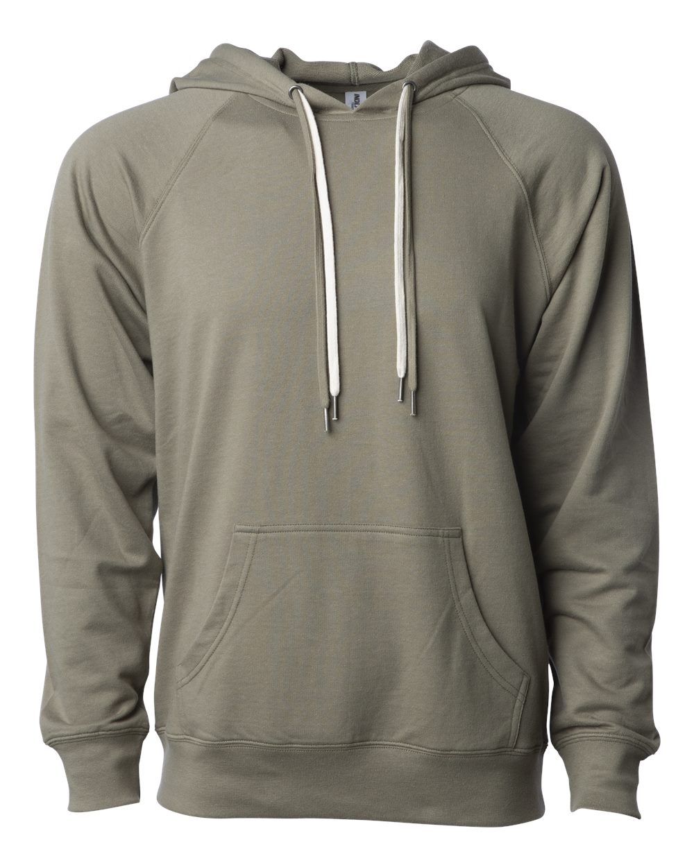 Front View of Olive Icon Lightweight Loopback Terry Hooded Sweatshirt - SS1000