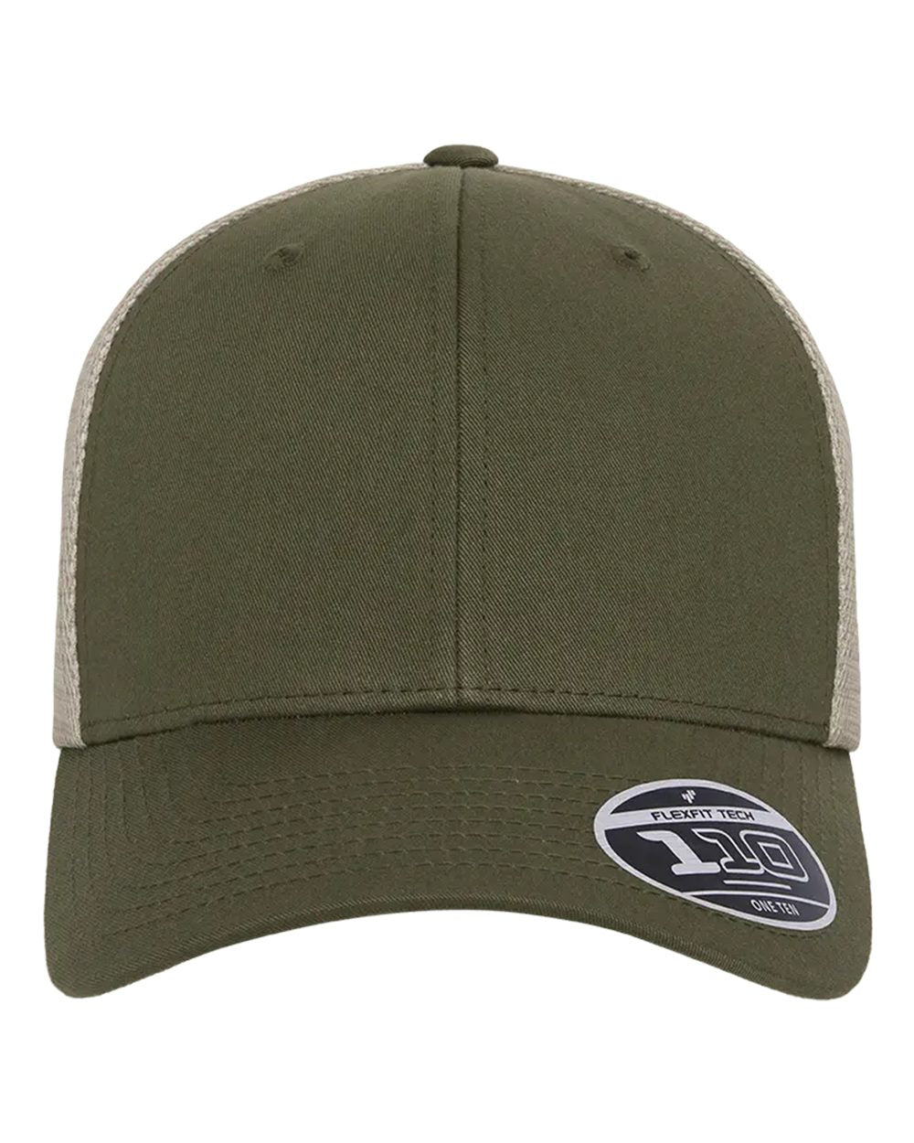 Front View of Olive/ Khaki 110® Mesh-Back Cap - 110M