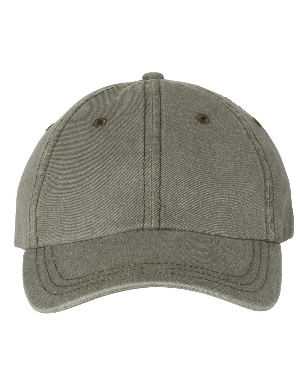 Front View of Olive Pigment-Dyed Cap - SP500