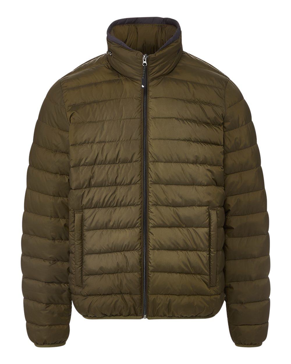 Front View of Olive PillowPac Puffer Jacket - 211136