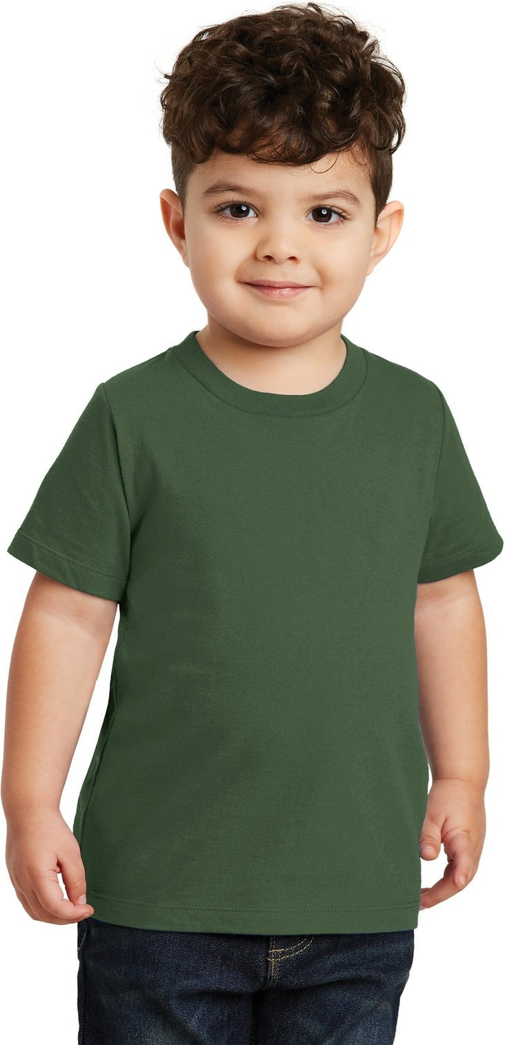 Front View of Olive Port & Co Toddler Fan Favorite Tee. PC450TD