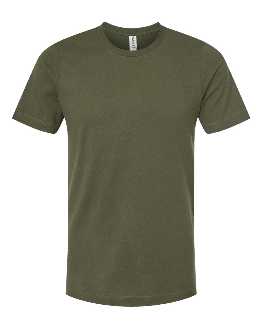 Front View of Olive Premium Cotton T-Shirt - 502