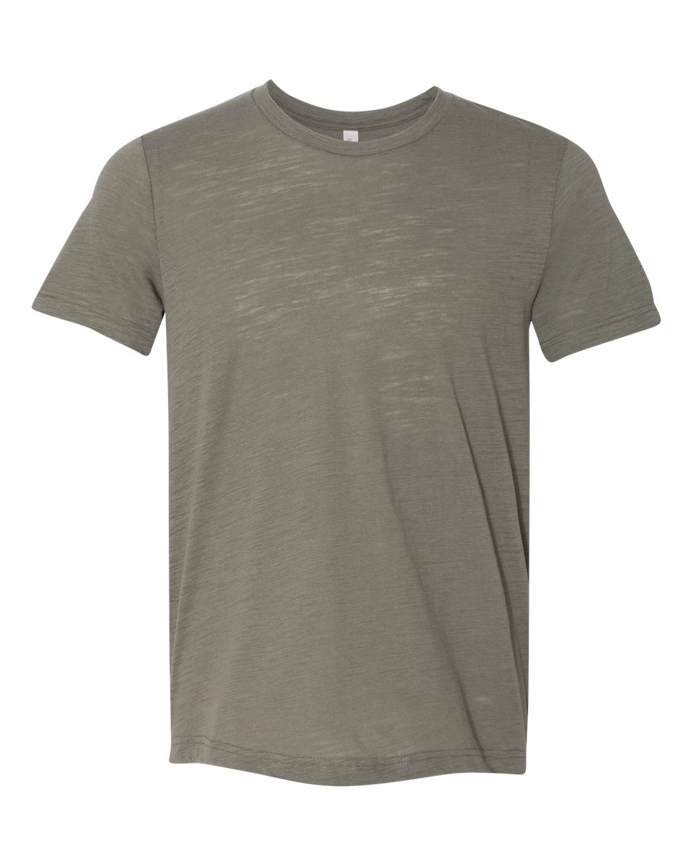 Front View of Olive Slub Texture Tee - 3650