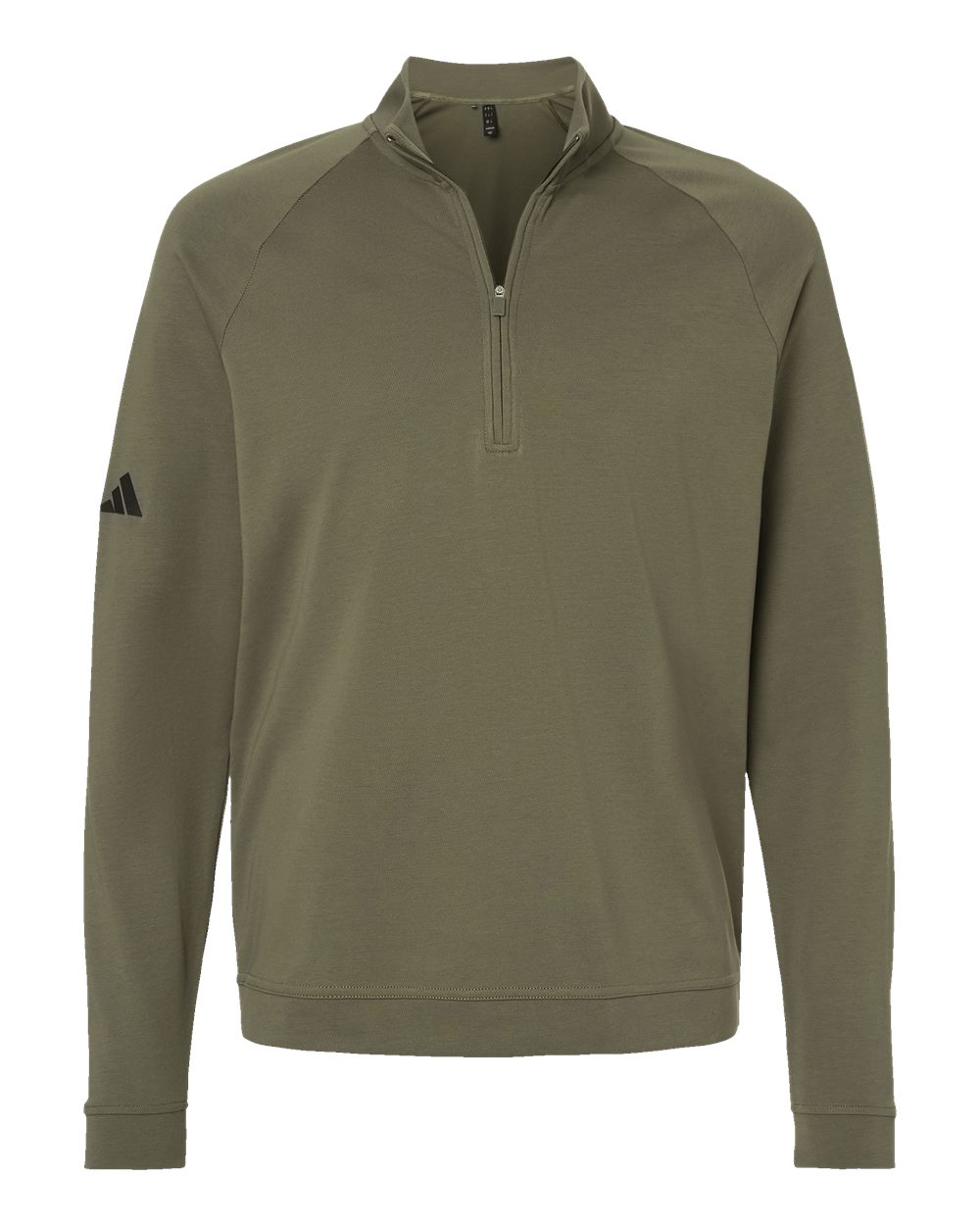 Front View of Olive Strata Club Quarter-Zip Pullover - A598