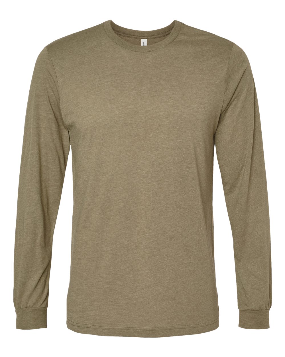 Front View of Olive Triblend Triblend Long Sleeve Tee - 3513