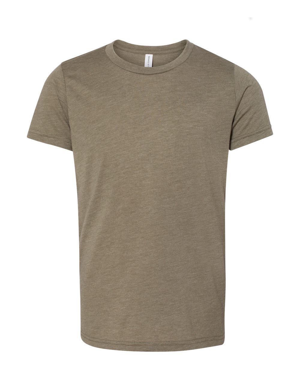 Front View of Olive Triblend Youth Triblend Tee - 3413Y