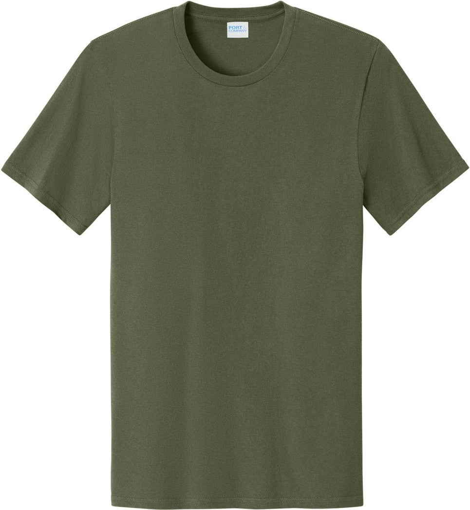 Front View of OlvDrabGn Port & Co Easy Cotton Tee PC43