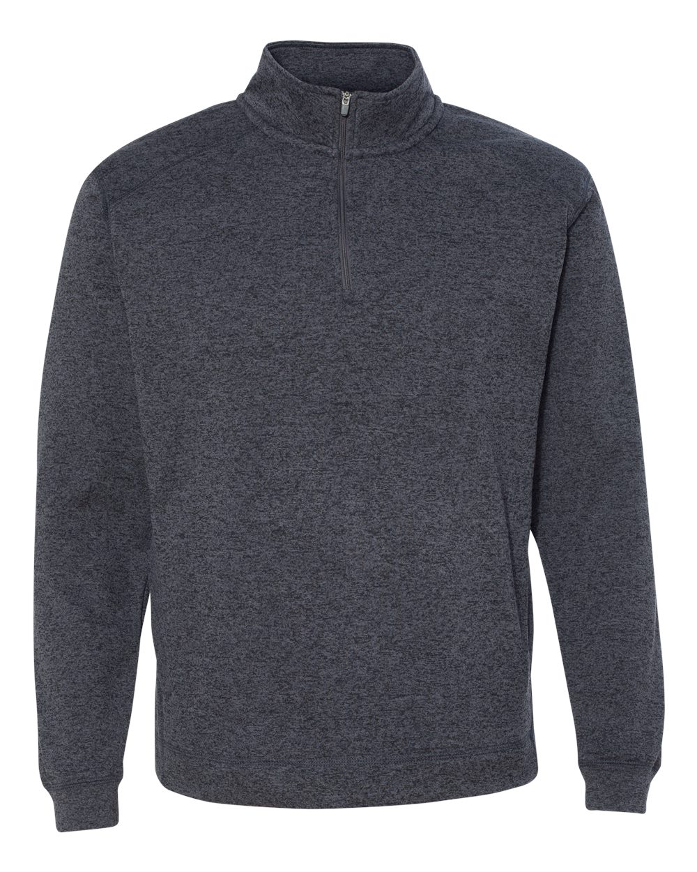 Front View of Onyx Fleck Cosmic Fleece Quarter-Zip Sweatshirt - 8614