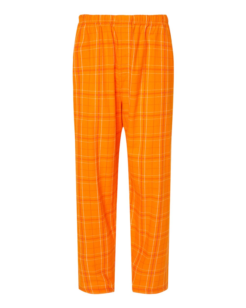 Front View of Orange Field Day Plaid Harley Flannel Pants - BM6624