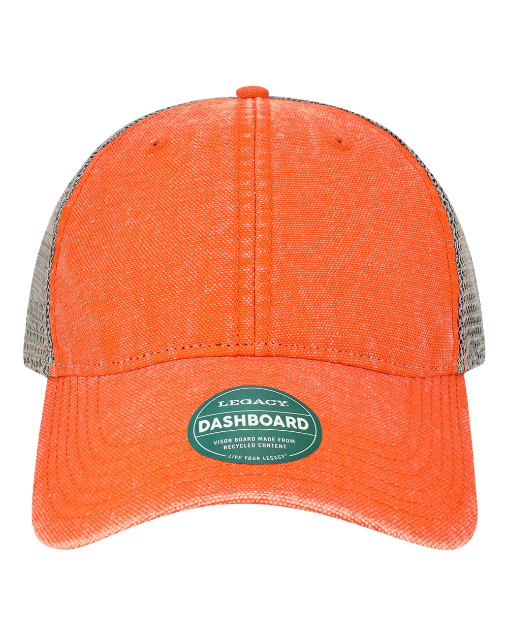 Front View of Orange/ Grey Dashboard Trucker Cap - DTA