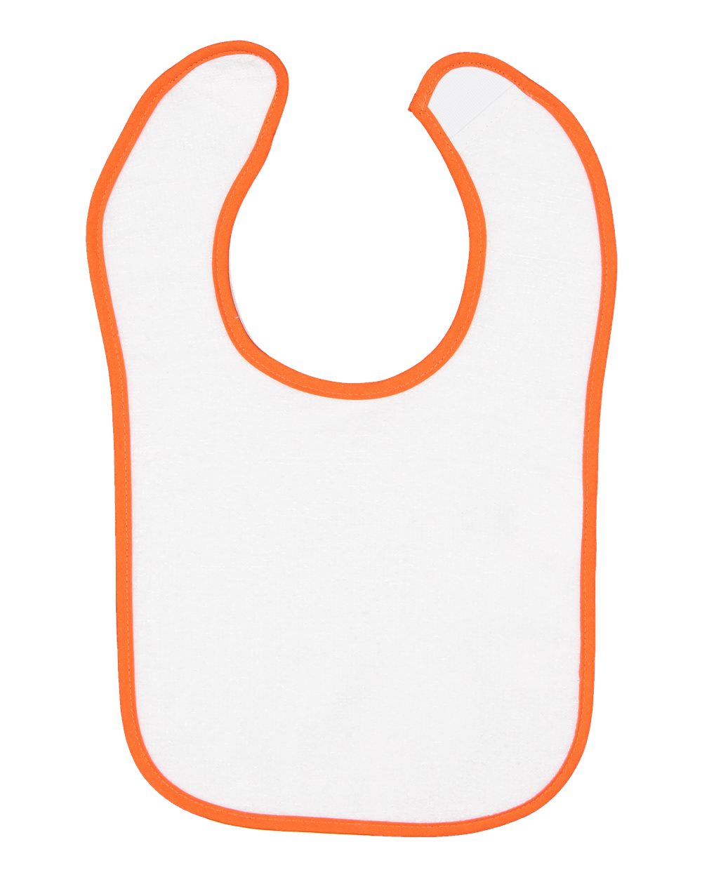 Front View of Orange Infant Contrast Trim Terry Bib - 1003