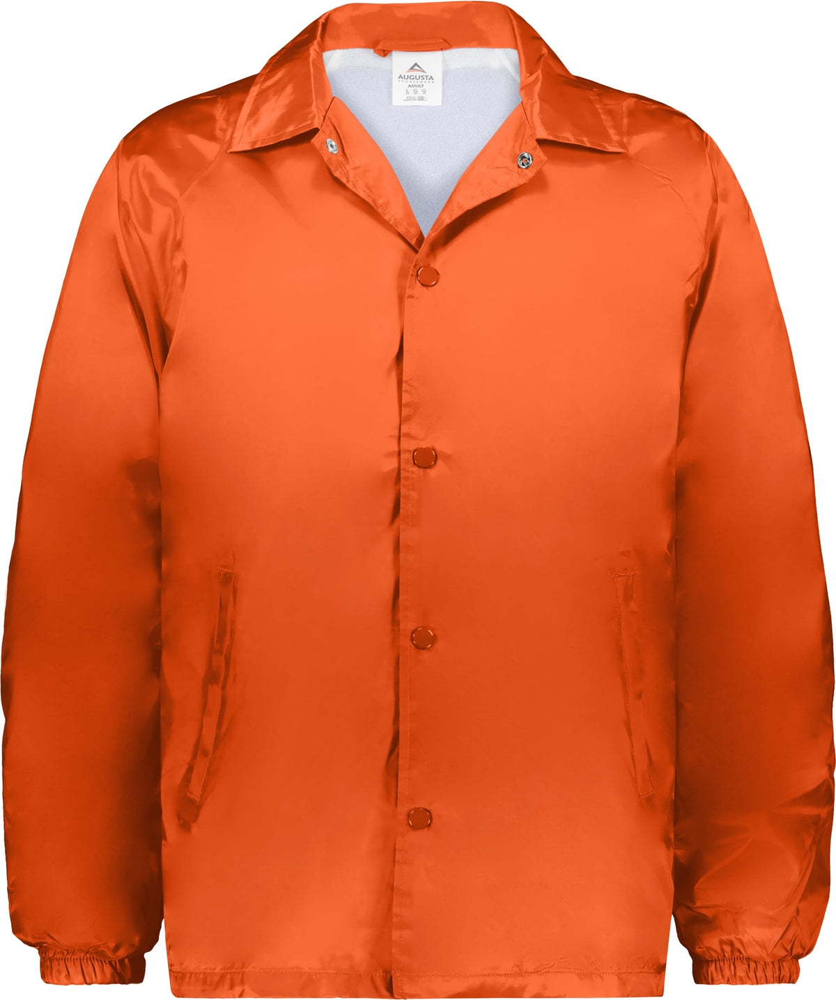 Front View of ORANGE NYLON COACH S JACKET/LINED