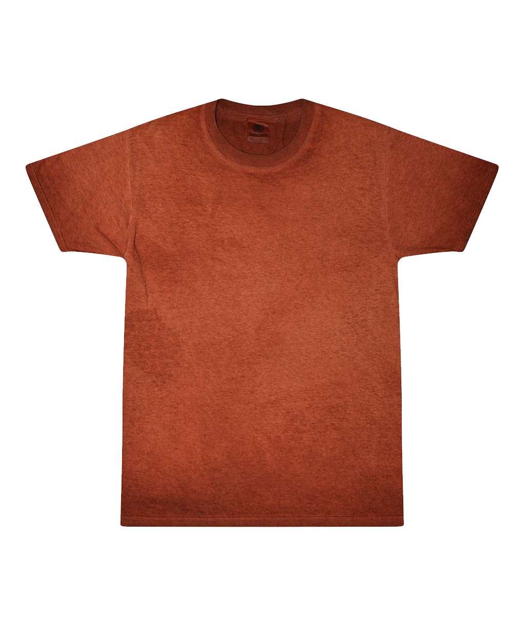 Front View of Orange Oil Wash T-Shirt - 1310